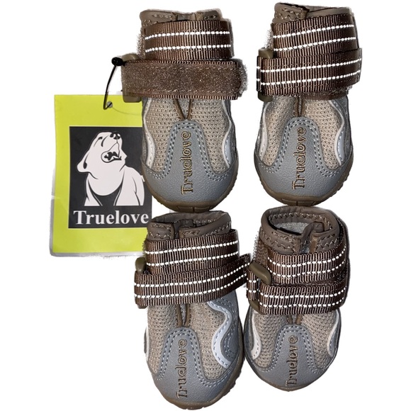 ---Truelove Breathable Mesh Anti-Slip Dog Booties Shoes Size 1, Grey Color - Picture 3 of 4